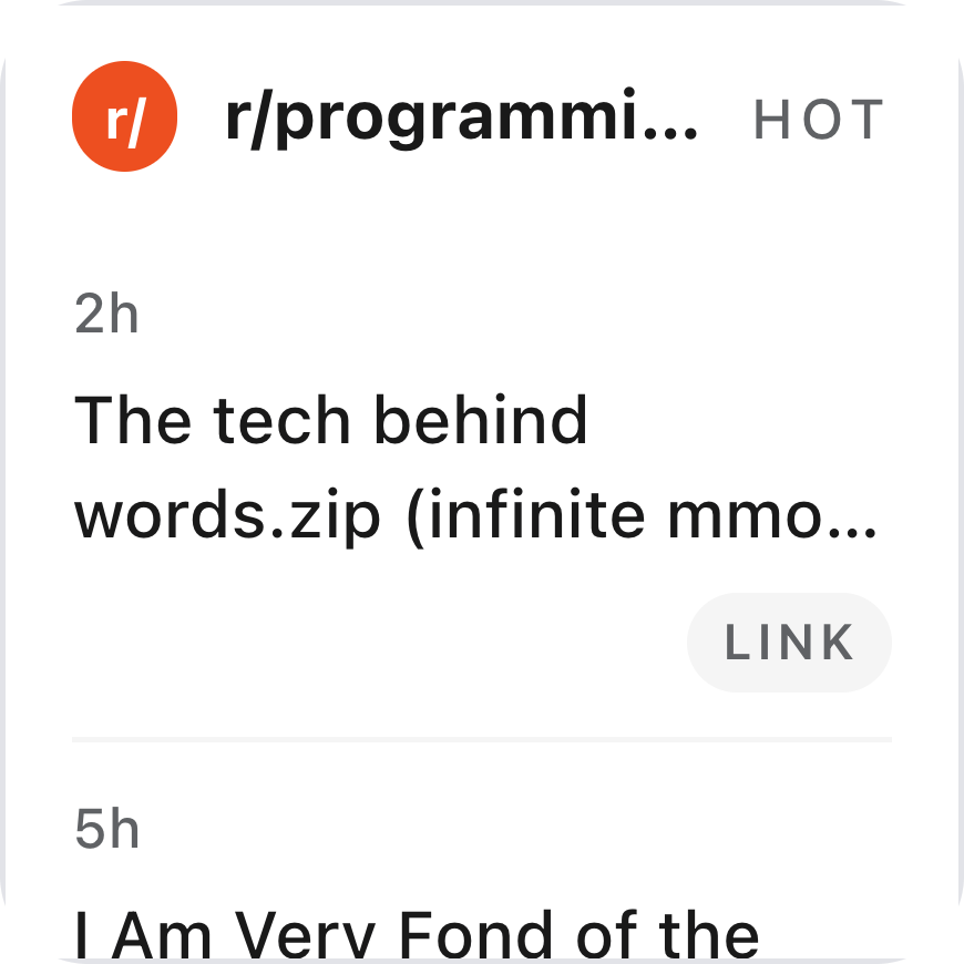 Subreddit Feed small preview
